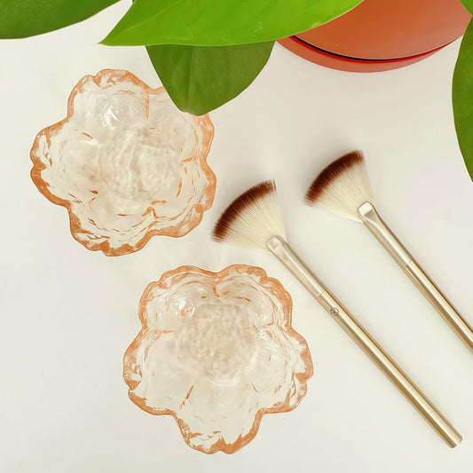 Amber Crystal Flower Jewelry Ring Dish, Clear Trinket Bowl, Cute Nightstand Decor Ring Holder for Women, Home Decor Gifts for Women, Wedding, Birthday, Mother's Day