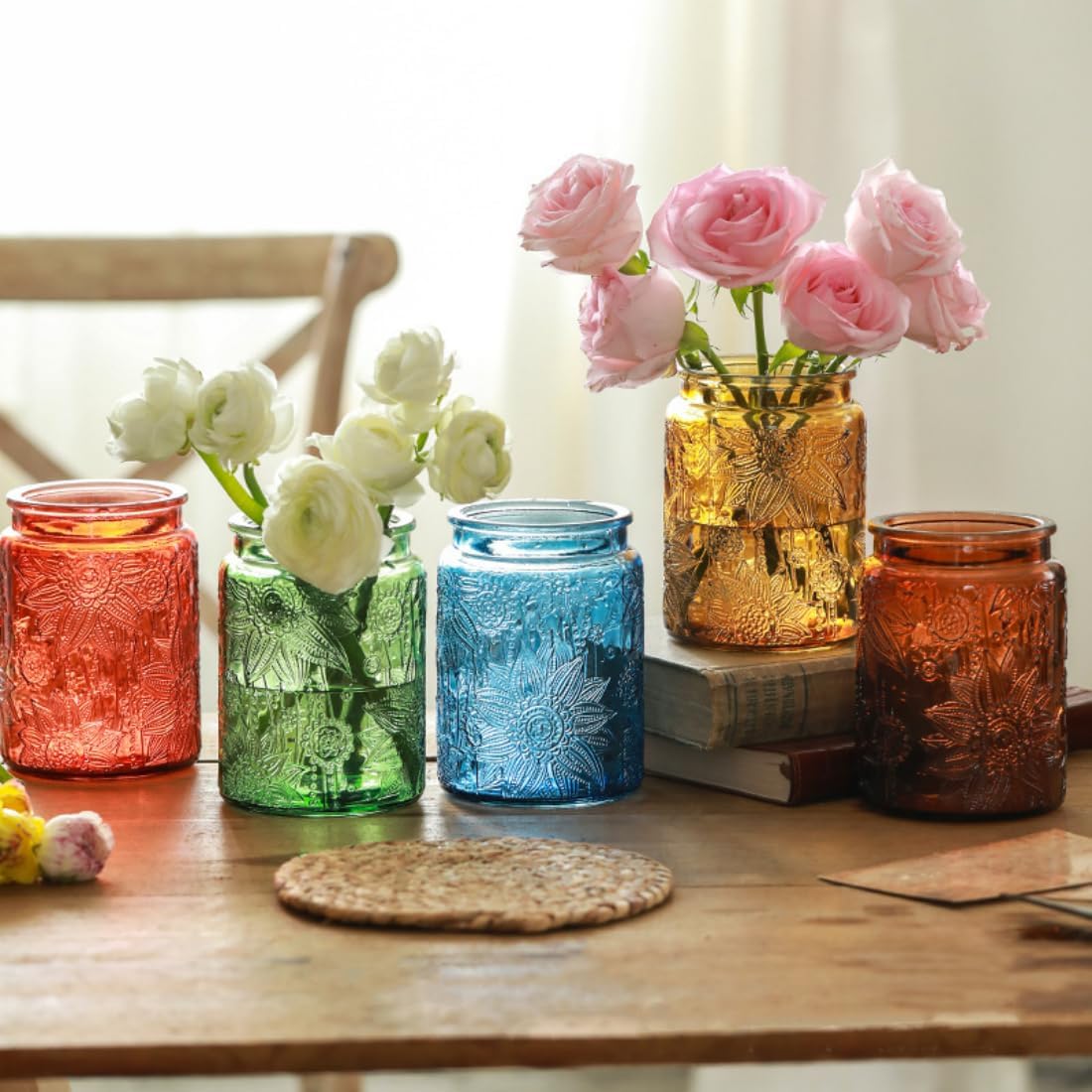 ANSQU Blue Glass Jar, 23.7 FL OZ Vintage Glass Canister with Airtight Lid, Candy Jar/Sugar Container for Kitchen Pantry Coffee, Tea, Cookie, Decorative Jars Holds Bath Salt