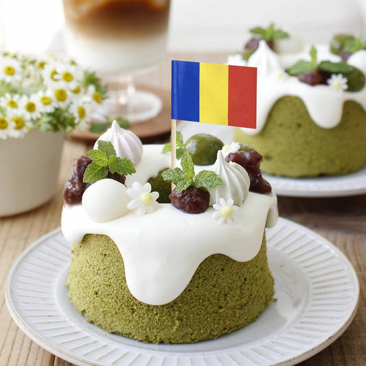 100 Pcs Romania Flag Romanian Toothpick Flags Cocktail Picks