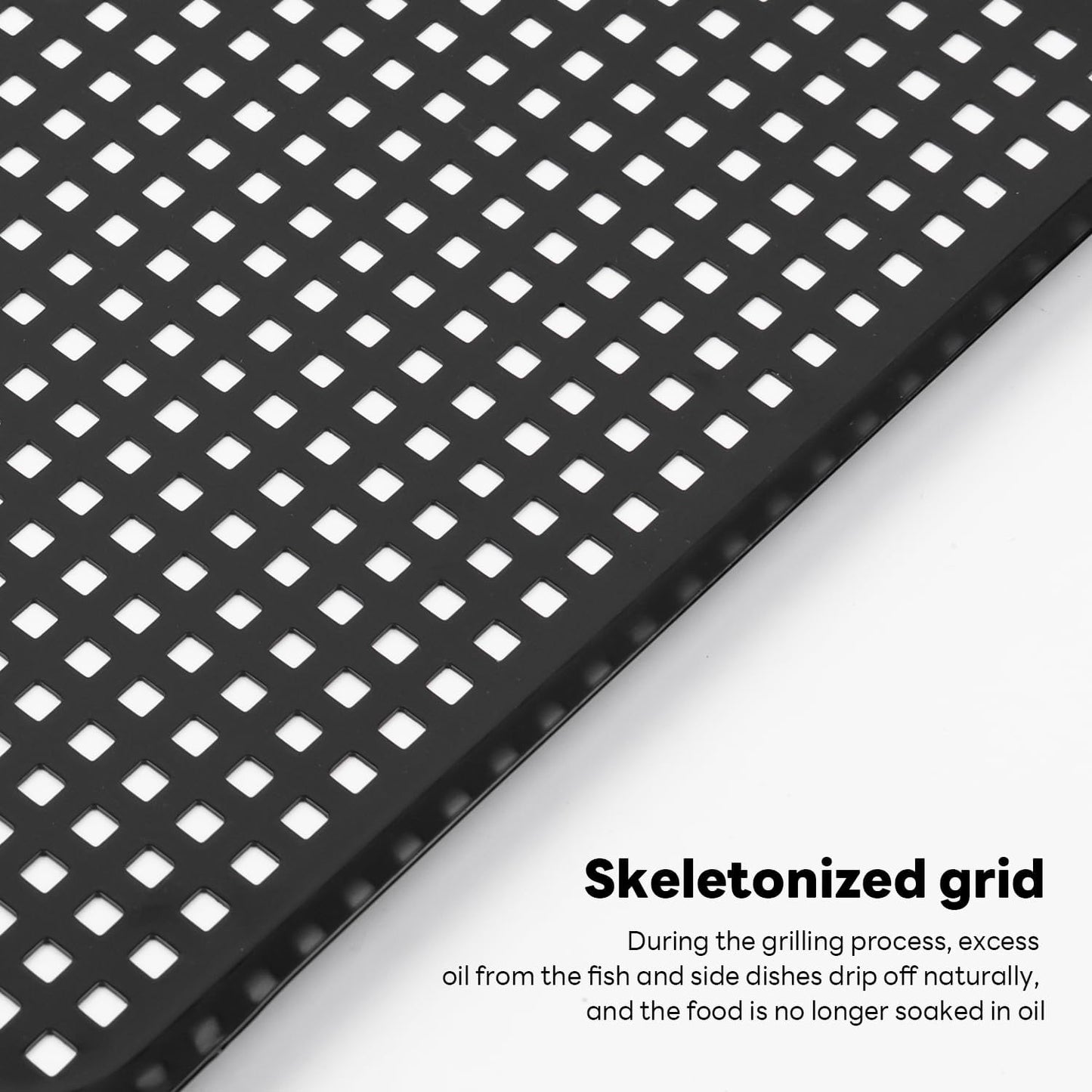 Grill pan, 2 Grilling Tray - Outdoor Grilling Baskets with Hole, 3.0 pounds Good BBQ Grill Set for Camping Vegetable Meat (Black)