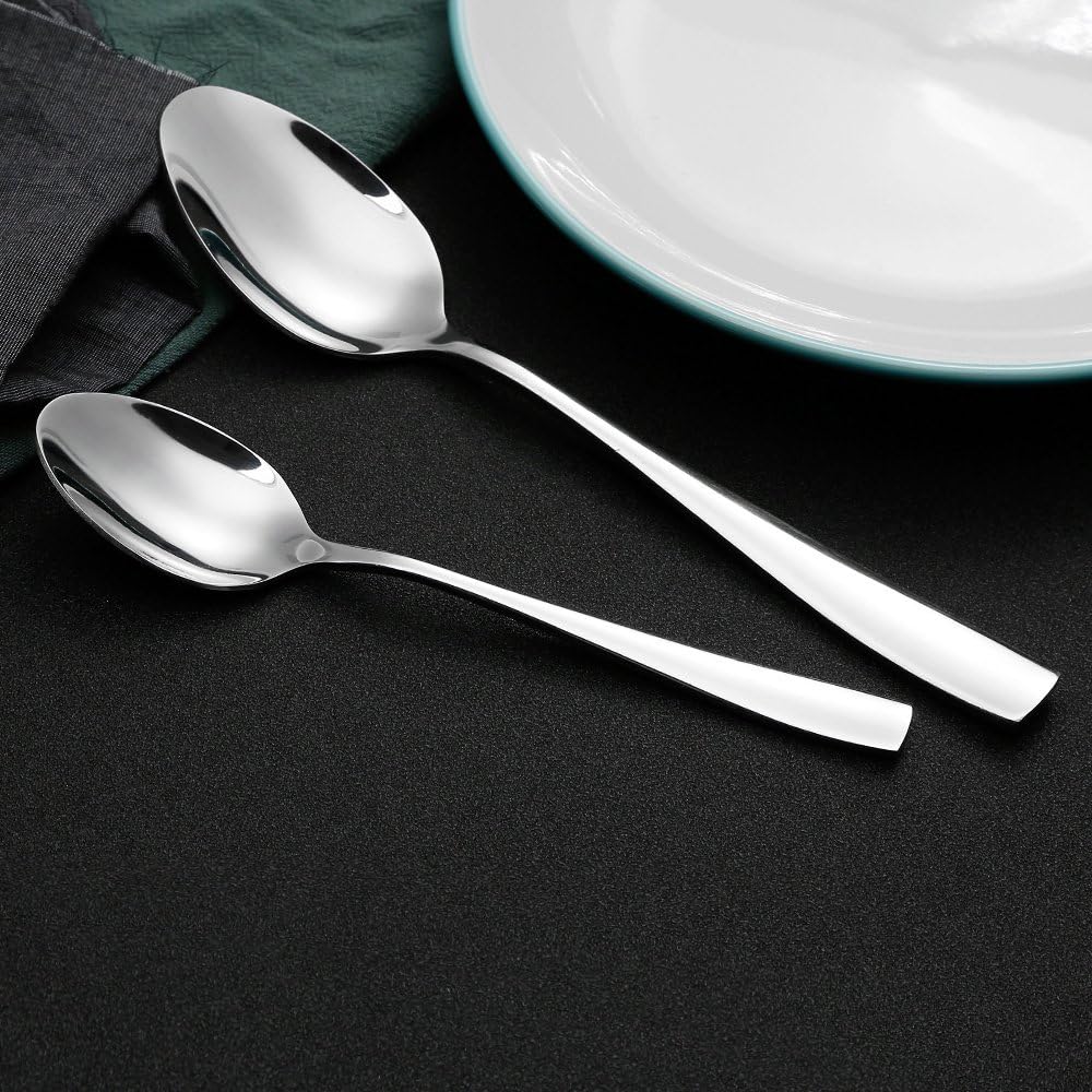 24-Piece Large Stainless Steel Dinner Spoons,8 Inches