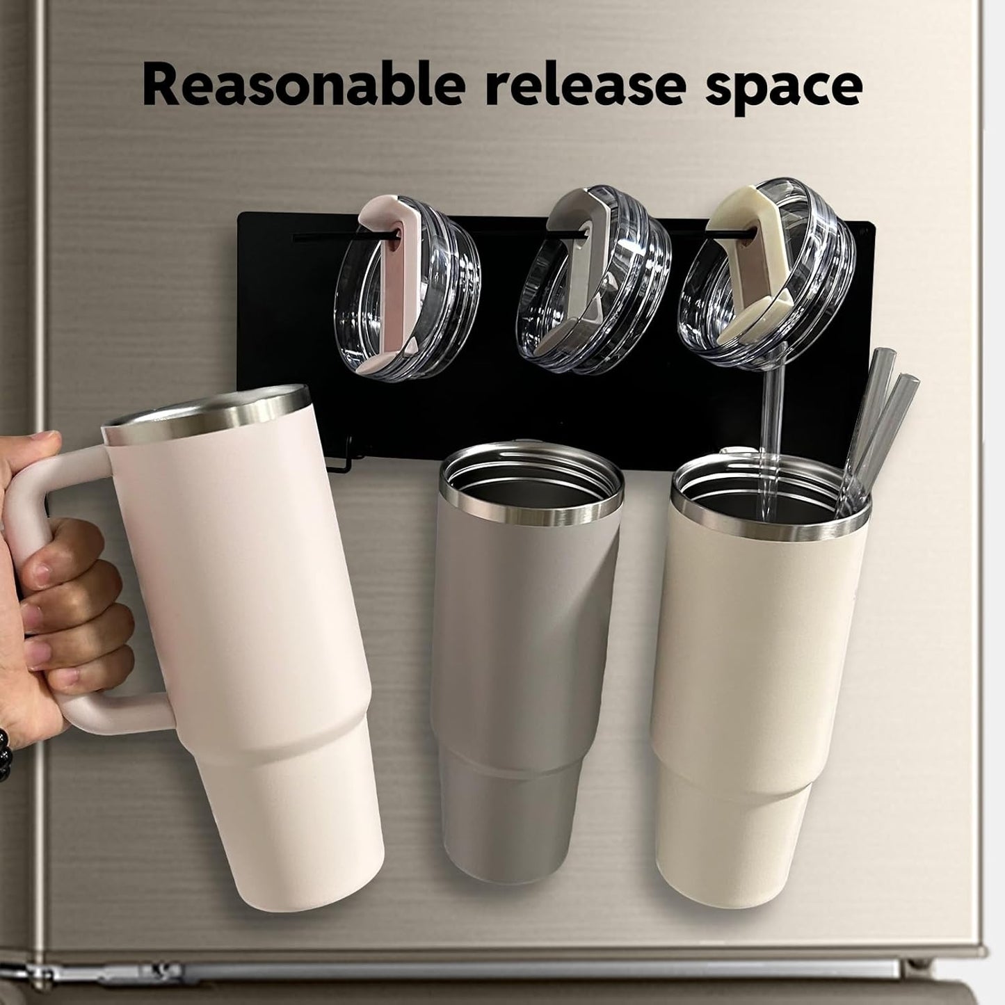 2Pack Magnetic Tumbler Holder for Fridge Magnetic Cup Holder and Refrigerator Cup Organizer for 30/40oz Tumblers Such as Stanley Kitchen Storage & Organization Accessories
