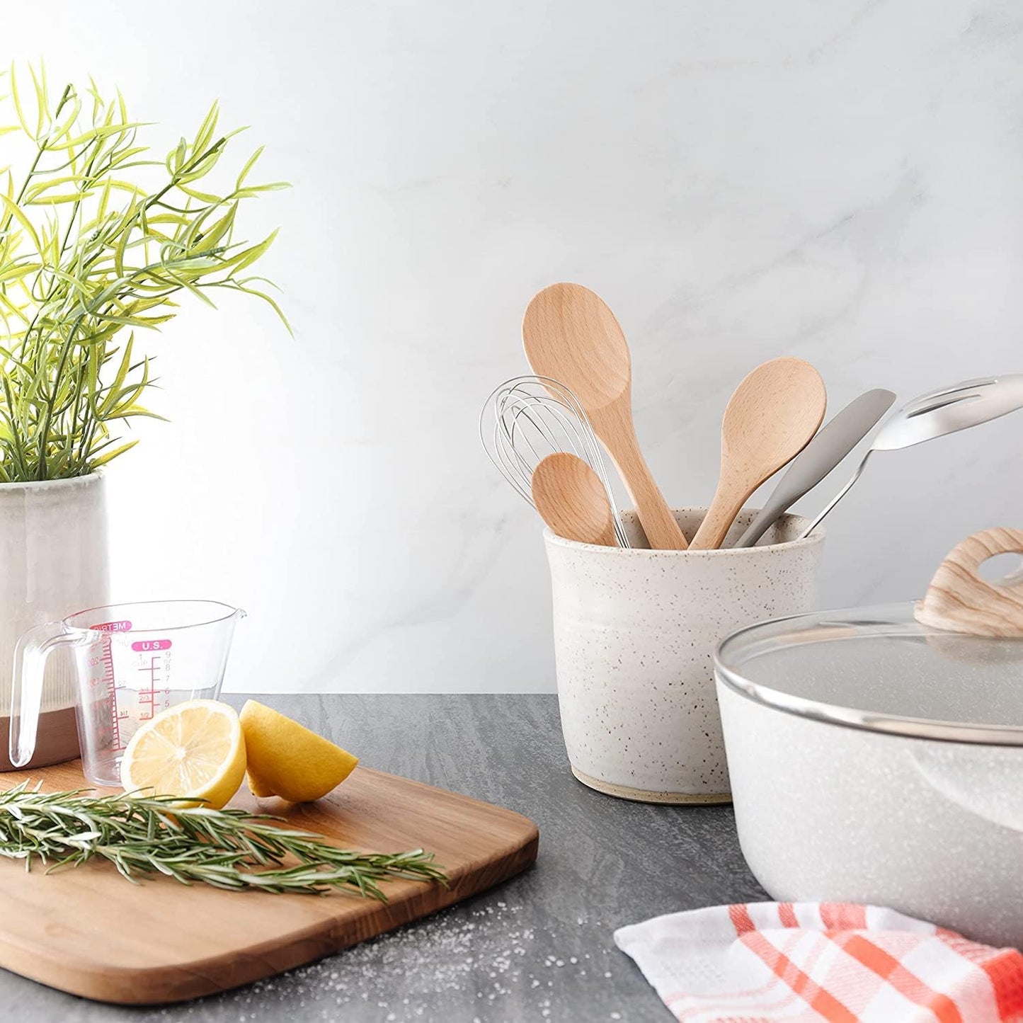 Chef Pomodoro Wooden Spoons for Cooking 3-Piece Set, Solid Beechwood Cooking Utensils | 12-Inch, 10.5-Inch, 8-Inch Wooden Utensils Set, Beechwood Kitchen Utensils, Soup Spoons for Nonstick Cookwares