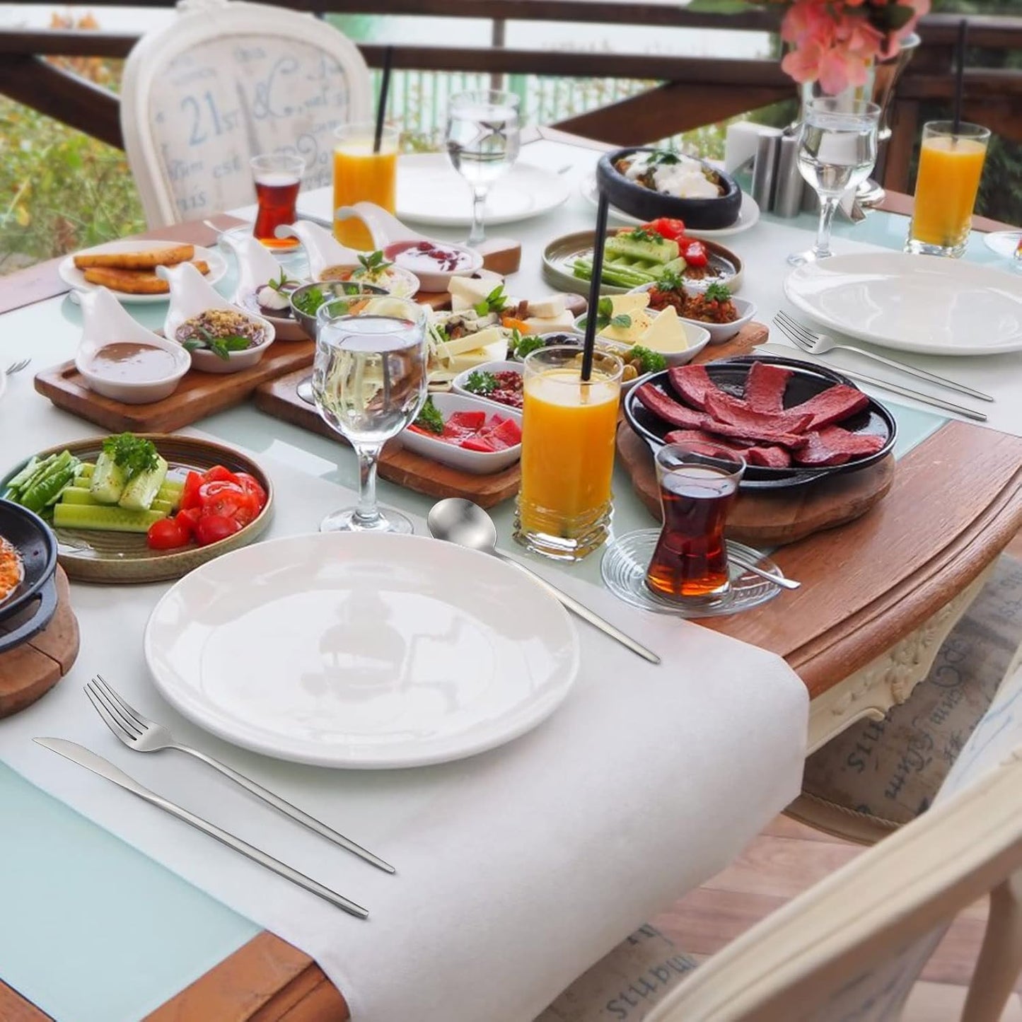 Silverware Set for 6, 30 Piece Flatware Set, Cutlery Tableware set Include Spoons And Forks Set, Stainless Steel Utensil Set, Matte polished Finish, Dishwasher Safe