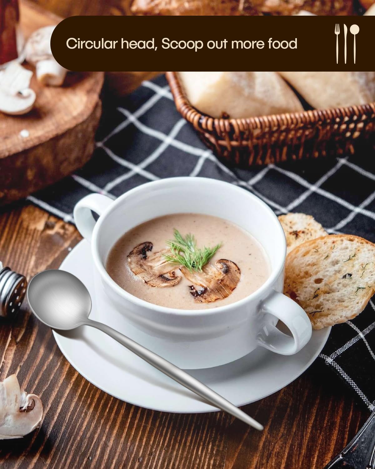 Stapava Matte Silverware Set for 6, 30-Piece Stainless Steel Flatware Eating Utensils Sets, Satin Finish Cutlery Include Forks Spoons and Knives Set for Home Restaurant Hotel, Dishwasher Safe