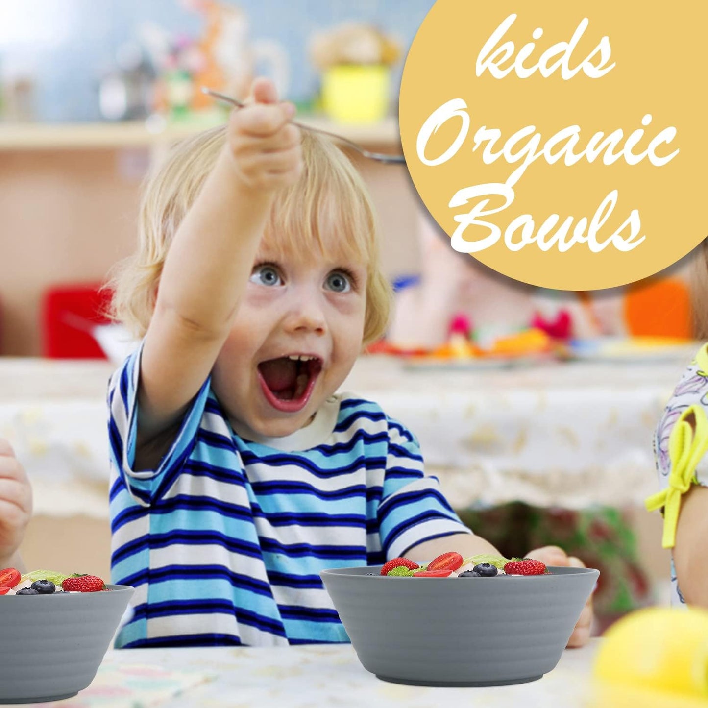 Wrova Wheat Straw Bowl Sets,6 PCS Unbreakable Cereal Bowl 50 OZ,Microwave and Dishwasher Safe Bowls,Super Big Bowl Sets BPA Free Bowl for Serving Cereal,Oatmeal and Salad (Pure Gray)