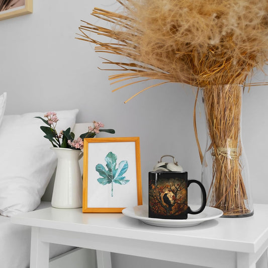 Raven Decor, Crow Decor, Gothic Mug Gifts for Women, Gothic Decor for Bedroom, Halloween Gifts for Women, Black Halloween Mugs, Fall Ceramic Coffee Mug 11 Oz