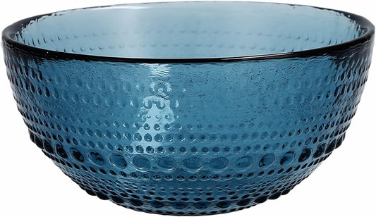 Fortessa Jupiter Vintage Glassware Collection 5 Inch Cereal Salad Dessert Snack All-Purpose Bowl 6 Pack, Cornflower Blue, 14 Ounce (6 Pack)