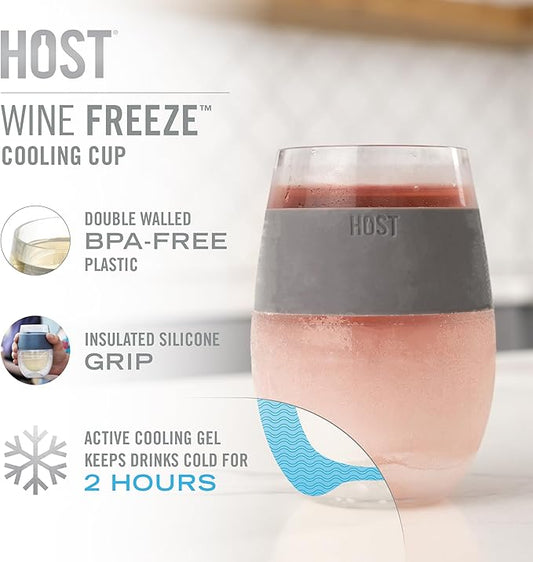 HOST Wine Freeze Cooling Cup, Double Wall Insulated Freezable Drink Chilling Tumbler with Freezing Gel | Glasses for Red and White Wine, Set of 1, 8.5 oz, Unicorn