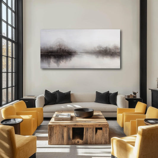 CHUDANHAO Wall Art for Living Room Large Wall Decor Abstract Pictures Black And White Artwork Landscape Poster Art for Home Office 24"x48"