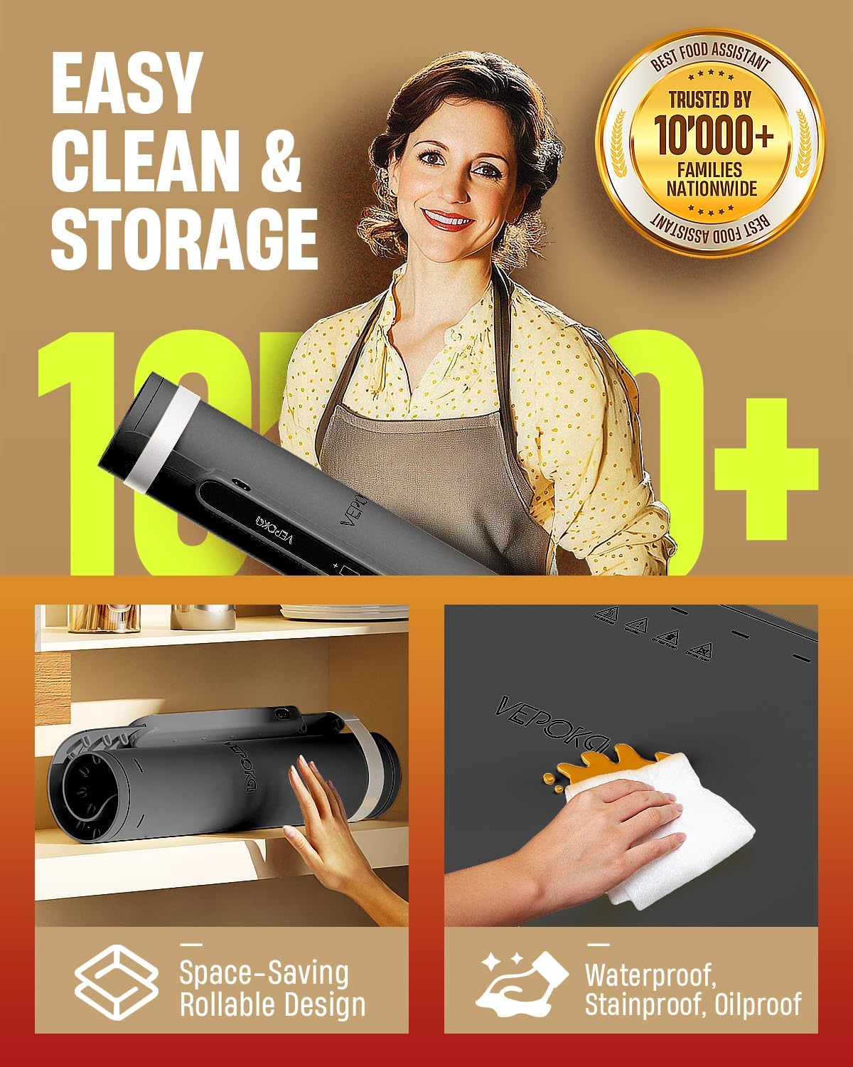 Food Warming Mat for Buffet, VEPOKA Food Warming Mats for Countertop, Silicone Heating Mat with 7 Temperature Levels& Auto Shut-Off, Food Warmers for Parties, Gatherings, Everyday Use