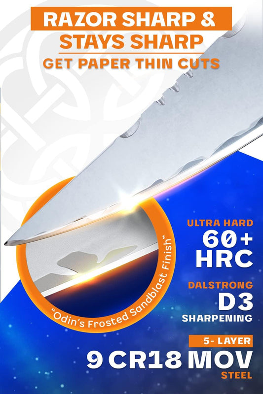 Dalstrong Fillet Knife - 6.5 inch - Valhalla Series - 9CR18MOV HC Steel - Celestial Resin & Wood Handle Gift Kitchen Knife - Meat Cutting, Carving, Bone, Deboning, Boning - Leather Sheath