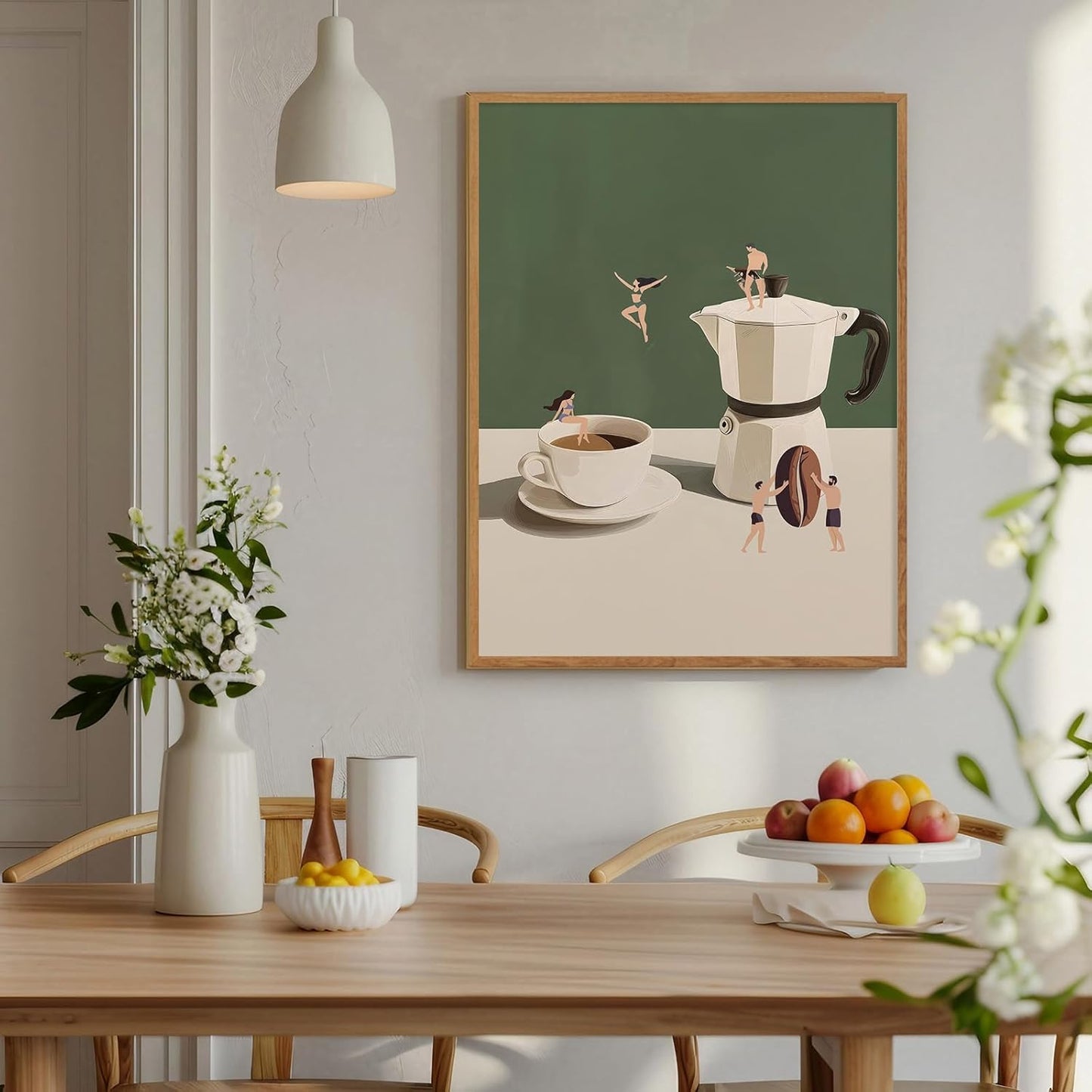 ZHGYGBN Kitchen Wall Art Vintage Abstract Kitchen Poster Restaurant Picture Funny Coffee Canvas Wall Art Ideas Bar Lovers Gift 16x24Inch Unframed Decor for Coffee Shop Home Bar Modern Living Rooms