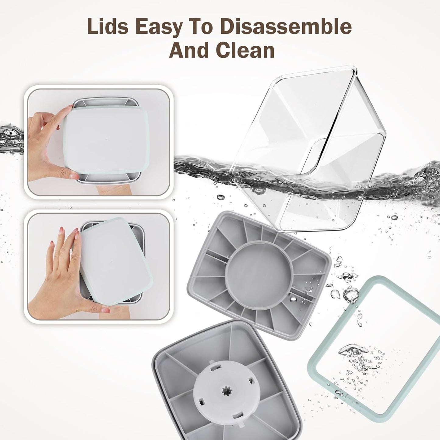 Pop Food Storage Containers Set Large Airtight Food Storage Containers with Pop Lids, Kitchen Pantry Organization and Storage, Cereal, Rice, Flour, Pasta & Snack Container, BPA Free, 2 x 4.2Qt