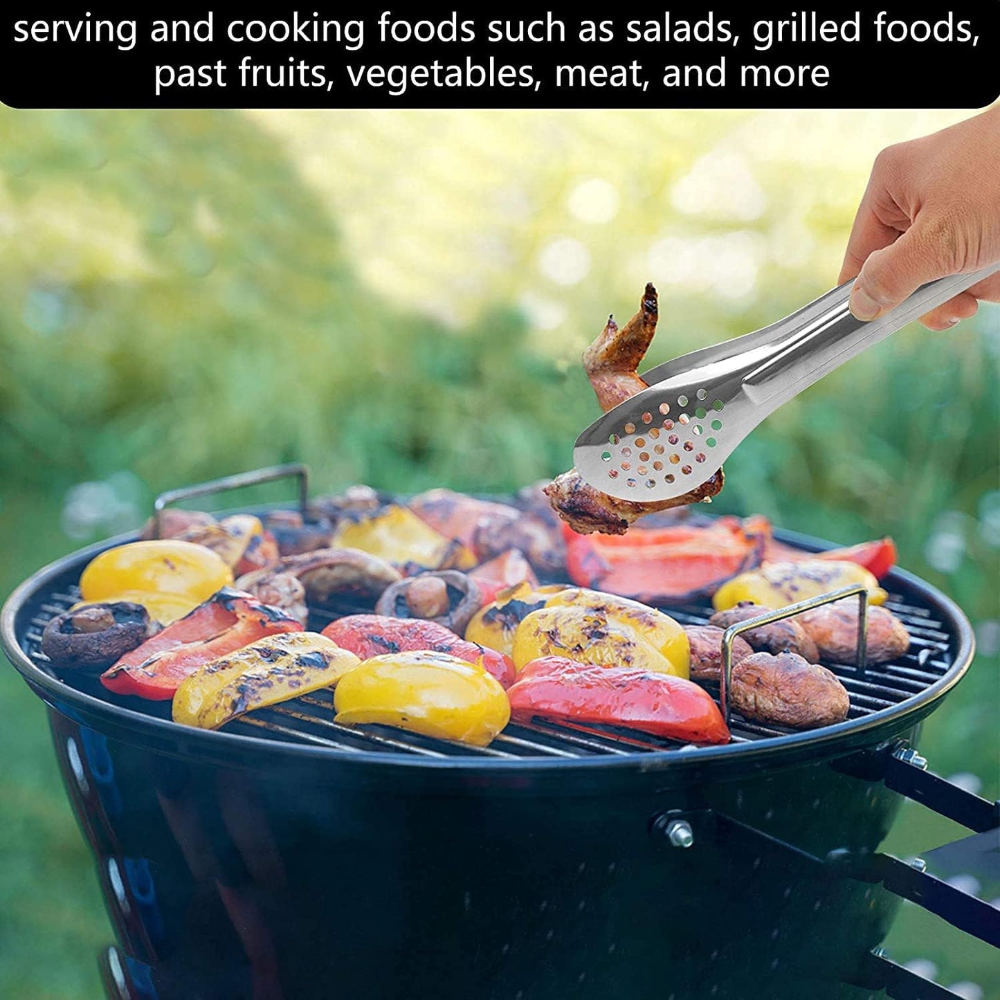 6 Pack Buffet Tongs,Stainless Steel Serving Tongs Serving Utensils 7Inch,9Inch,12Inch