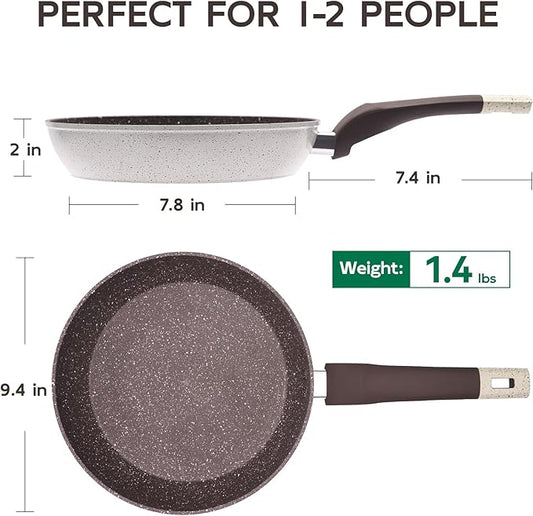 9.4" Ceramic Skillet | Non Stick Frying Pan with Stay-Cool Handle – PFOA-Free, Pefect Egg Pan for Everyday Cooking