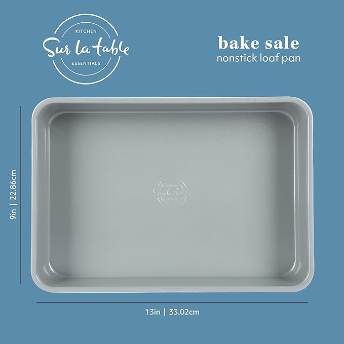 SUR LA TABLE Kitchen Essentials Bake Sale 9 X 13 Inch PFOA, PFAS, PTFE Free Nonstick Roaster/Cake/Baking Pan - Linen White