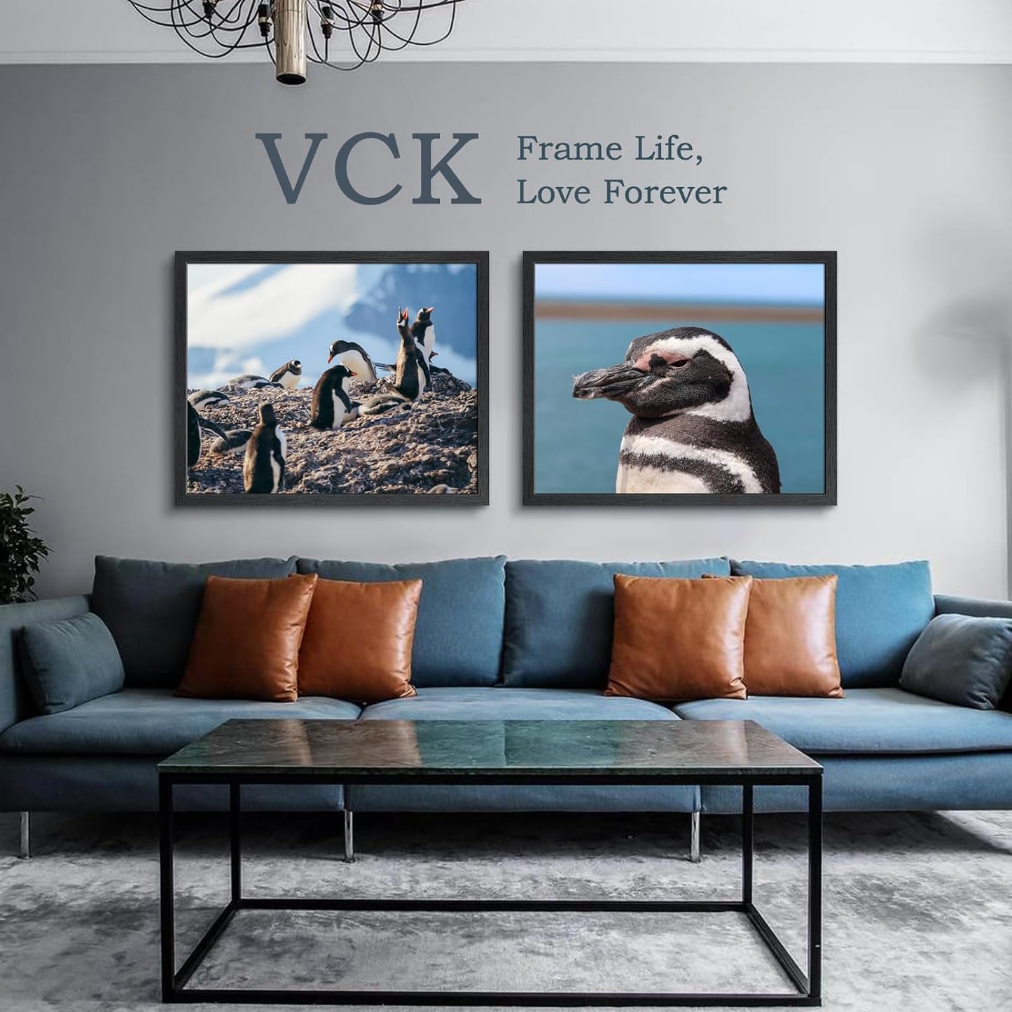 VCK 24x30 Poster Frame Set of 5 - Black, Textured Exclusive Solid Wood Picture Frames with Polished Plexiglass, Wall Hanging