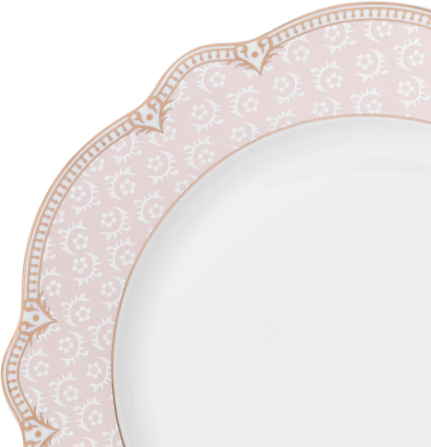 Joseph Sedgh Collection "Sandra" 20-Piece Bone China Dinnerware Set, Service for 4, Blush Pink and Gold