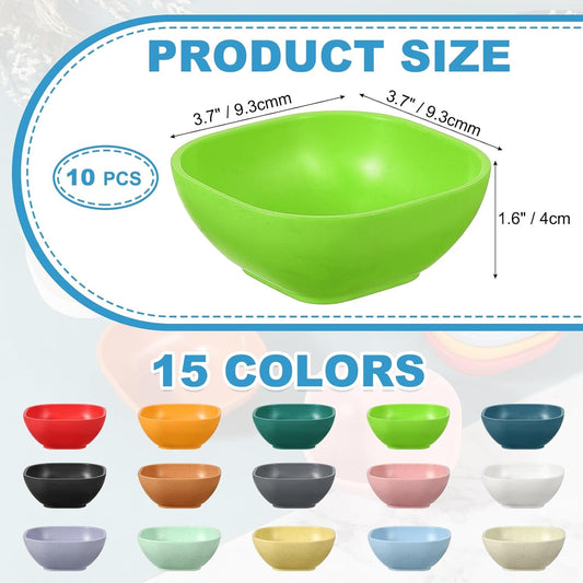 uxcell 10pcs Straw Dipping Bowls, Unbreakable Prep Bowls, Small Dessert Bowls for Side Dishes Snacks Fruits Appetizers, Light Green