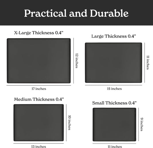 SMIRLY Plastic Cutting Board Set with Holder 4 Pieces, Non-Slip Dishwasher Safe Chopping Boards for Kitchen, Dark Grey
