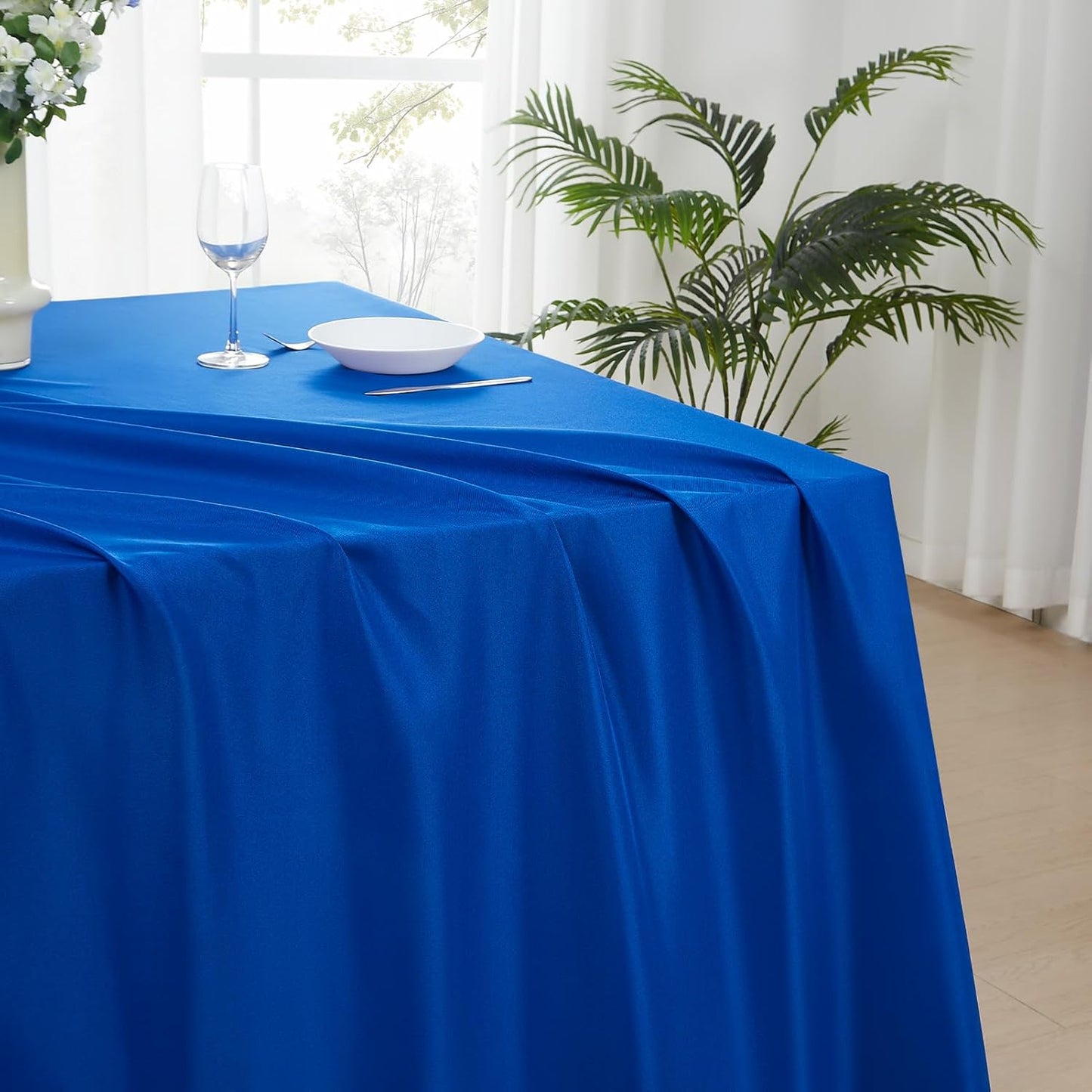 Rectangle Tablecloths 60x120 Inch 2 Pack Royal Blue Tablecloth Washable Decorative Linen Polyester Table Cloths for Dining Table Banquets Buffet Parties and Wedding