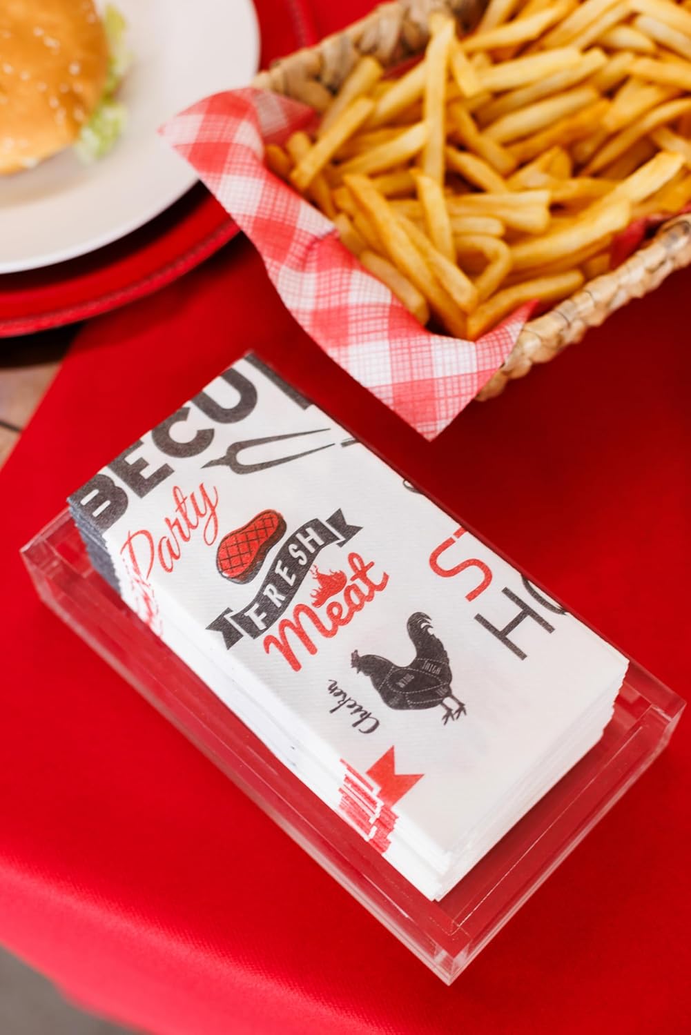 AMERICAN HOMESTEAD Paper Napkins - BBQ Disposable Linen-Like Dinner Napkins - Restaurant-Quality Table Serviettes for Weddings, Parties, and Events - 15.75" x 15.75" - 50 Count