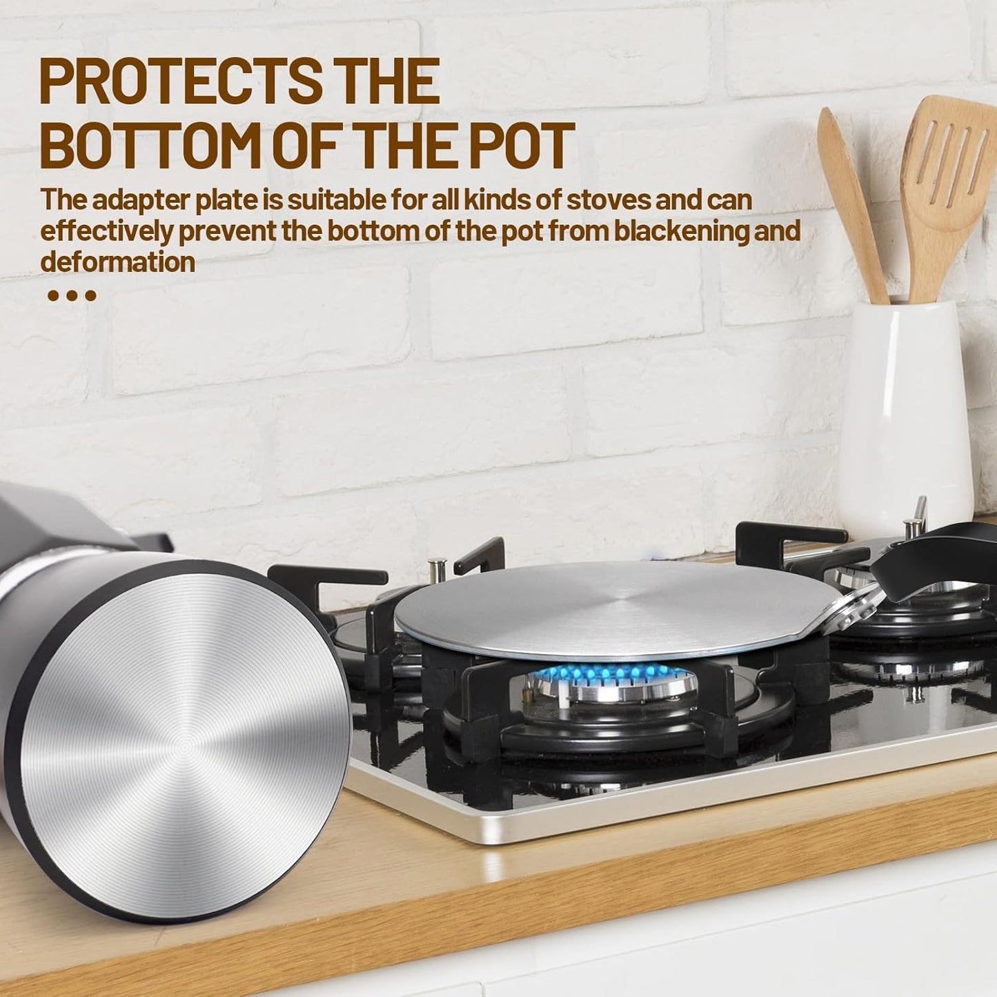 5.1in Induction Cooker Adapter Plate Stainless Steel Heat Sink for Aluminum Moka Pot Coffee Maker for Home and Camping 13cm