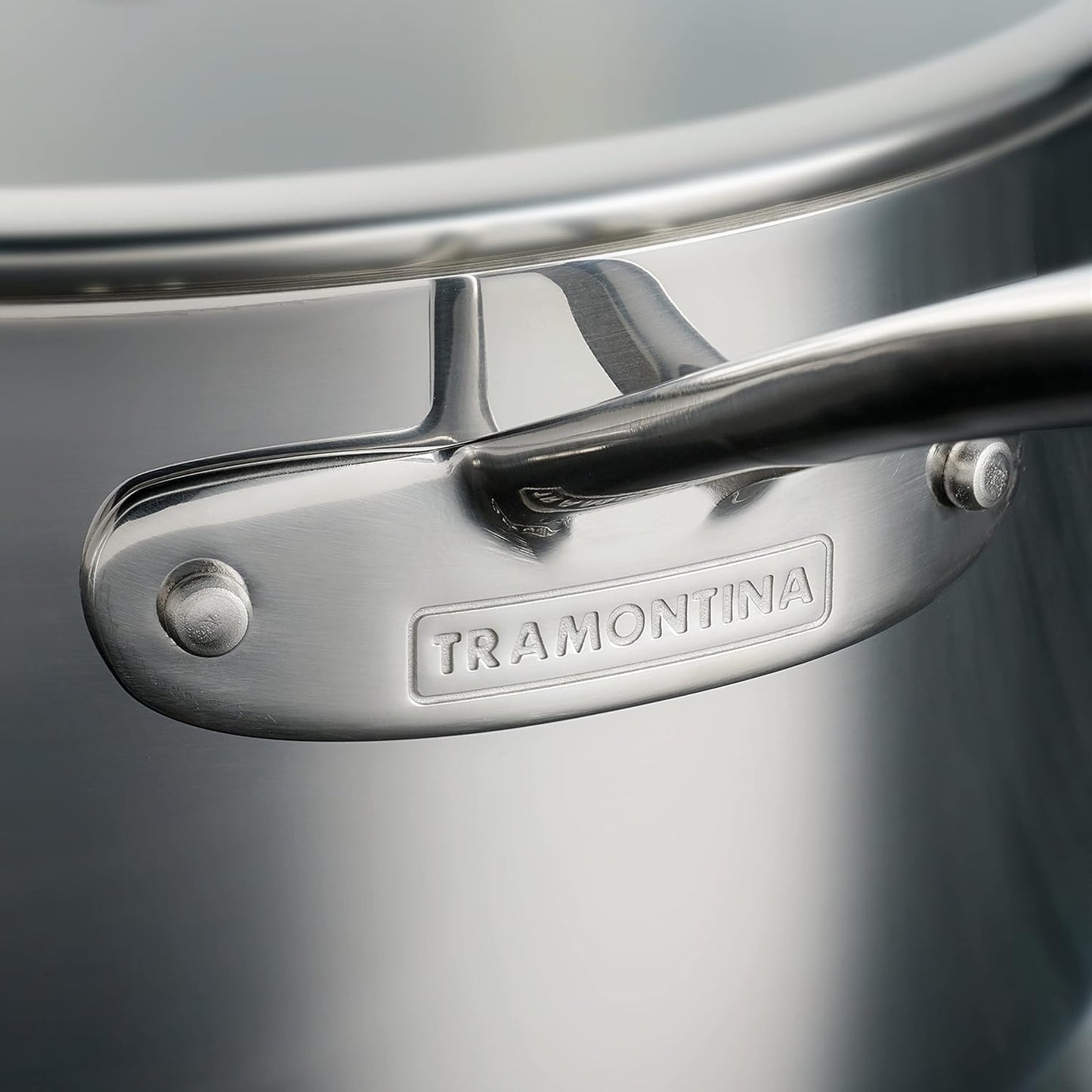Tramontina Tri-Ply Clad Stainless Steel 3-Quart Sauce Pan with Glass Lid, Induction-Ready, Dishwasher-Safe, NSF-Certified