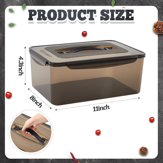 1 Pcs Marinating Containers with Lid 6.5 Quart Plastic Food Brining Containers Dishwasher Safe Grilling Accessories for Thanksgiving Meat Chicken Turkey Rib BBQ Prep Storage