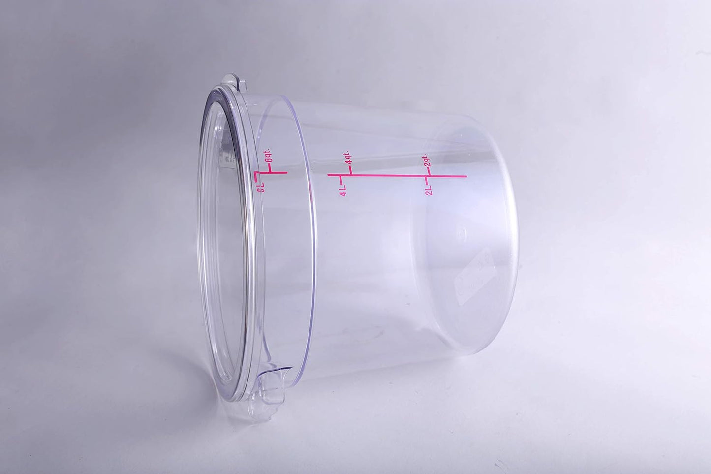 Hakka 6 Qt Commercial Grade Round Food Storage Containers With Lids,Polycarbonate,Clear - Case of 5