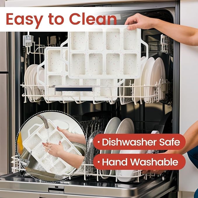 CAKETIME Mini Loaf Pans, Metal Reinforced Frame Silicone Bread Loaf Pans 8 Cavities Nonstick for Baking Cornbread, Mini Bread, Brownie, Cheesecake, Chocolate 2 Pack Confetti