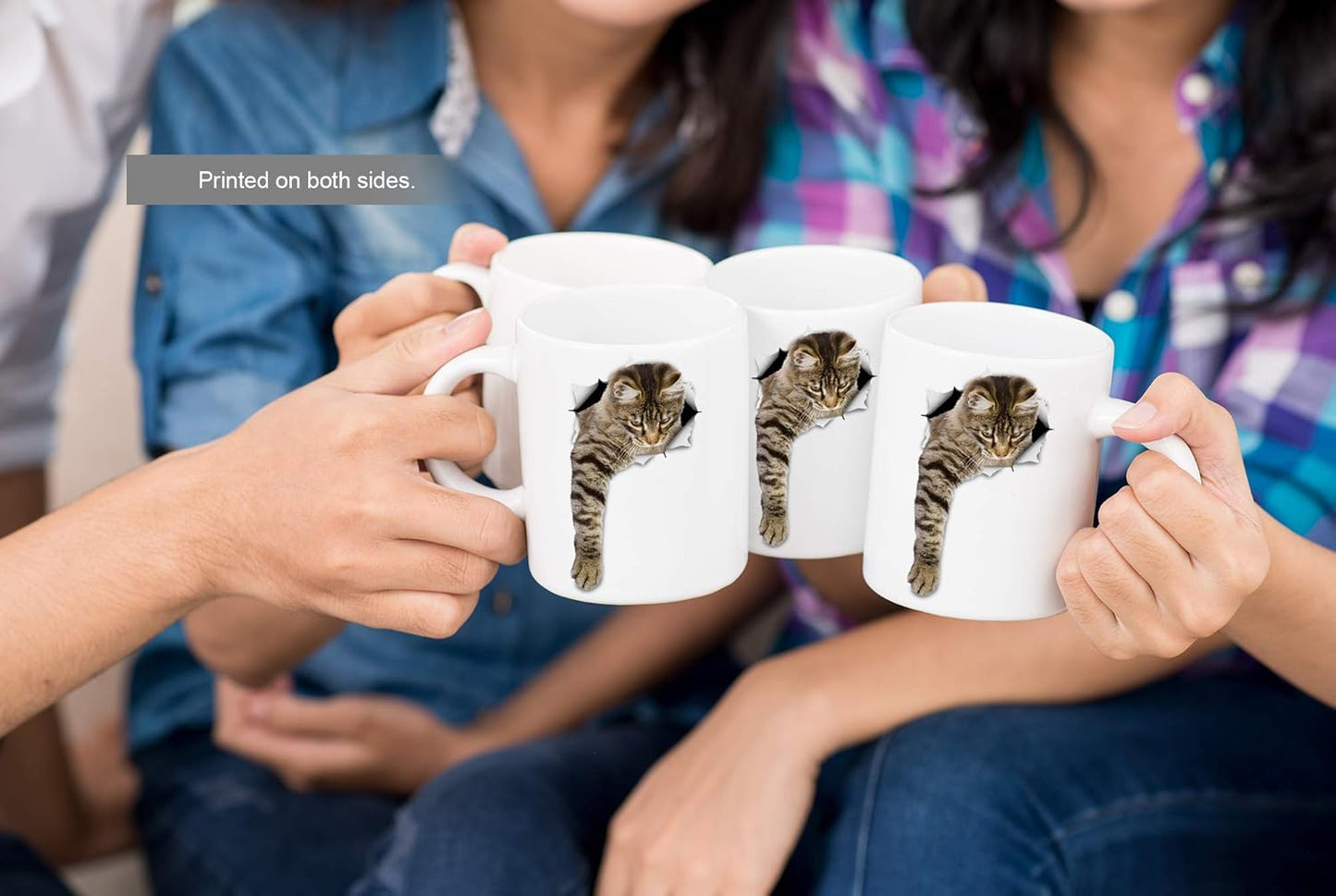 Winston & Bear Cute Reaching Tabby Cat Mug - Ceramic Coffee Mug Gift for Cat Lovers - Perfect Birthday or Christmas, Father's or Mother's Day Gift(11oz)