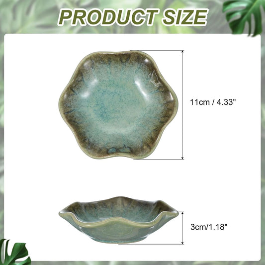 uxcell 1Pcs Ceramics Jewelry Plate, Lotus Leaf Shape Key Holder Bowl for Entryway Table Decor Small Ring Tray Dish Gift for Women Girlfriend, Grass Green
