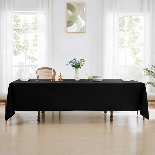 Rectangle Tablecloths 60x84 Inch 1 Pack Black Tablecloth Washable Decorative Linen Polyester Table Cloths for Dining Table Banquets Buffet Parties and Wedding