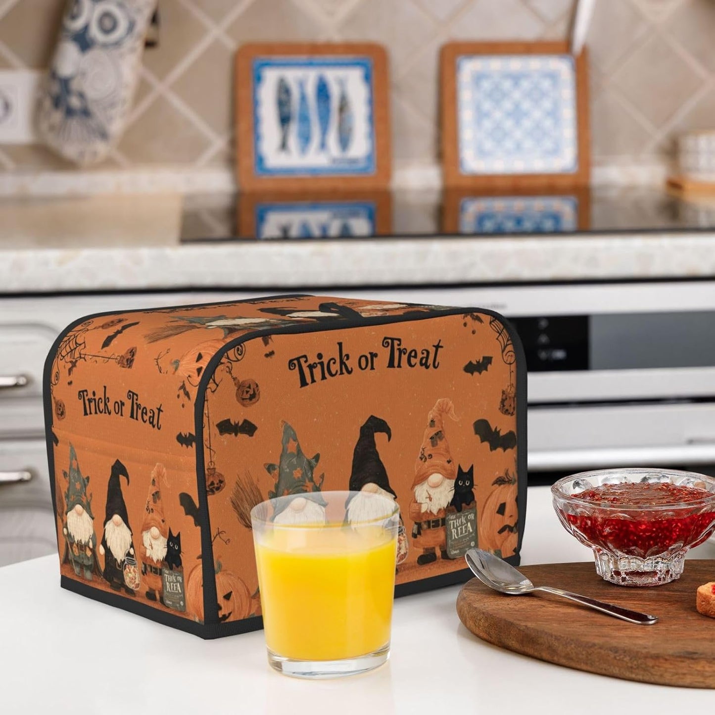 Toaster Cover 2 Slice Gnomes Halloween Pumpkin Kitchen Small Appliance Covers with Pockets Dust and Fingerprint Protection