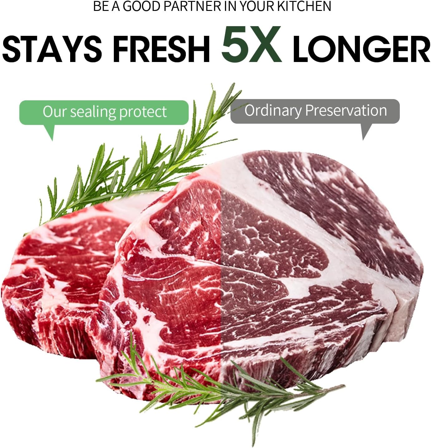 L'ELEF MISTICO Vacuum Sealer Bags for Food, 11''X40' (3 Rolls) BPA Free Food Saver Bags for Sealer, Customized Size Vacuum Storage Bags for Sous Vide or Meal Prep