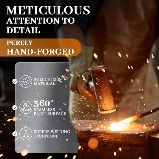 Plate Stands for Display Hand-Forged , Solid Vintage 8-Inch Plate Display Stand, Decorative Metal Plate Holder for Book, Platter, Plaque, Photo Frame, Tabletop Art (Black)