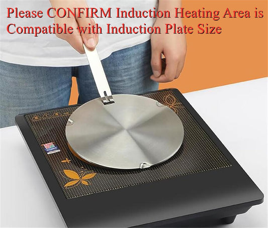 Induction Plate Adapter, Heat Diffuser for Gas Glass Stove Cooktop, Induction Converter Disk with Removable Handle, Simmer Heat Diffuser Plate for Cookware Accessories 6.3inch