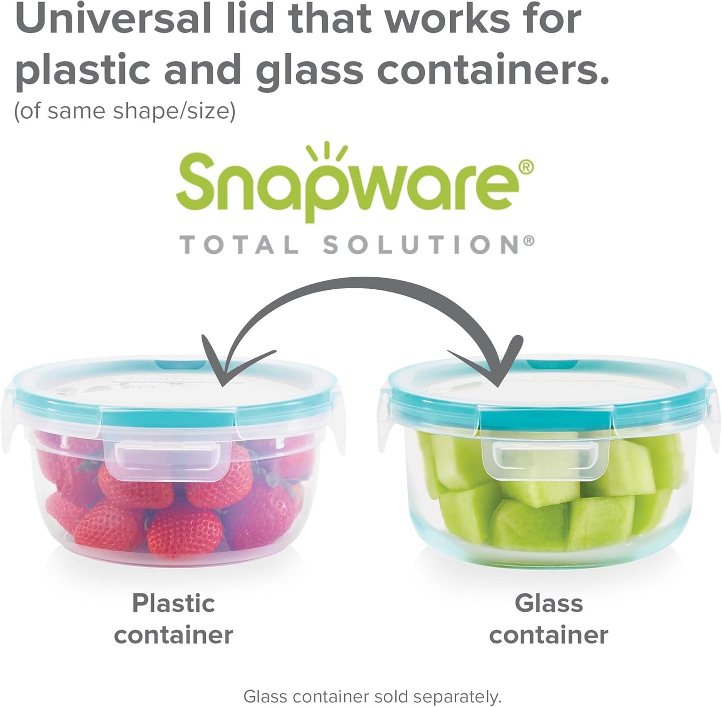 Snapware Total Solution 5-Pack (Mixed Sizes) Plastic Food Storage Containers Set, Leakproof & Airtight Locking Lids Rectangular Tupperware, Non-Toxic BPA-Free Lids, Microwave Dishwasher Freezer Safe