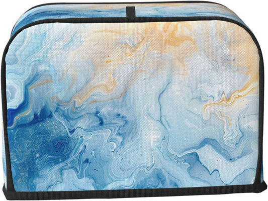 Toaster Cover 2 Slice Blue Marble Pastel Kitchen Small Appliance Covers with Pockets Dust and Fingerprint Protection