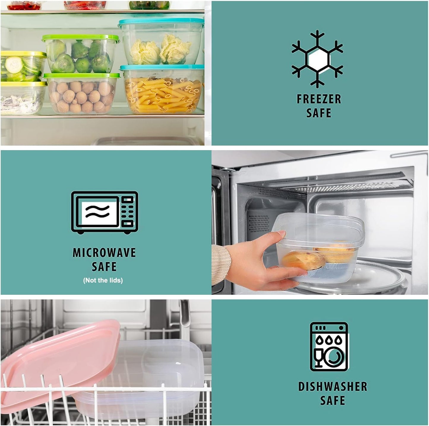 shopwithgreen Plastic Storage Bowls with Lids, Rapid-Access Kitchen Bowls Food Storage, Nest Stackable Space-Save Design, Dishwasher & Microwave & Freezer Safe, Multi-Color, 8 Pack