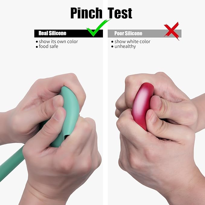 Heat Resistant Silicone Spoon Spatulas, Doosu 600°F High Temp Flexible Cooking Spoons Kitchen Spoonula Scratch-Proof for Mixing Stirring Scraping Serving Non-Stick Cookware (Set of 3, Aqua Sky)