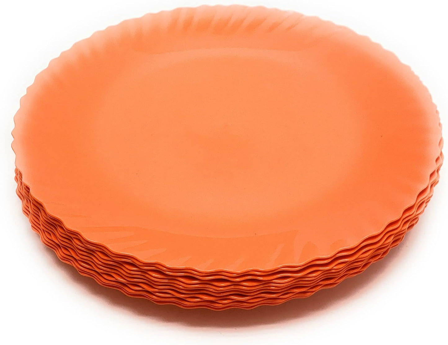 Mintra Home Curly Collection (9.75in Plate - 12pk, Orange)