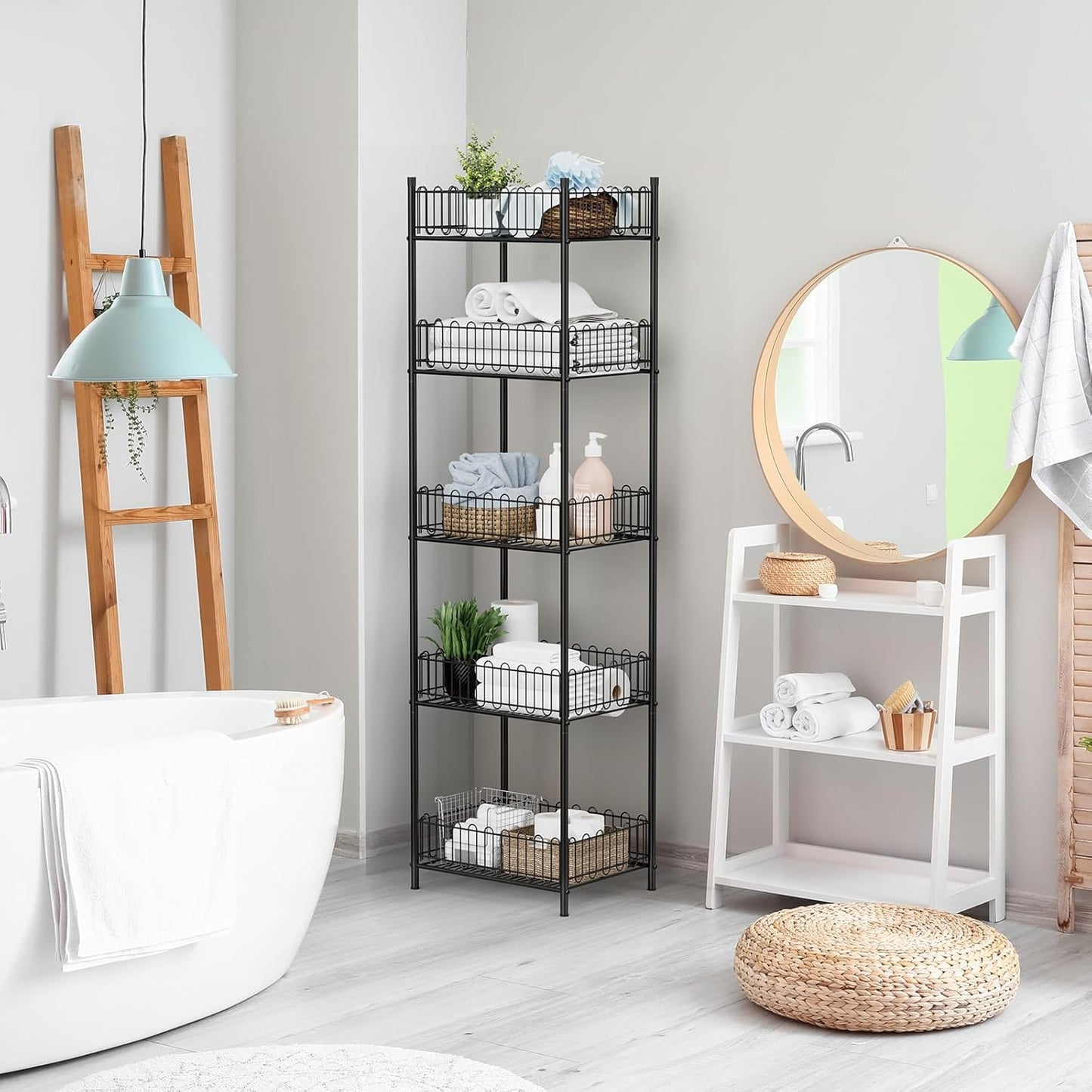 OYEAL Soda Can Organizer for Pantry 5 Tier Water Bottle Organizer Holder for Tumbler Travel Mug Cup, Freestanding Can Storage Organizer for Pantry Kitchen Living Room Organization