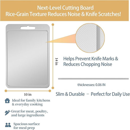 Titanium Cutting Board-Pure Titanium Cutting Boards For Kitchen,Double-Sided Metal Cutting Board with Juice Groove, Separates Meat and Vegetables, Dishwasher Safe (Pattern 14×10 Inch)