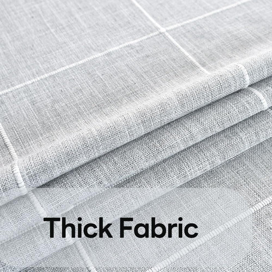 Farmhouse Table Cloth for Rectangle Tables Gray Plaid Boho Tablecloth Heavy Duty Cotton Linen Blend Washable & Wrinkle Resistant Rustic Table Cover for Outdoor Kitchen Dining (52x86 Inch)