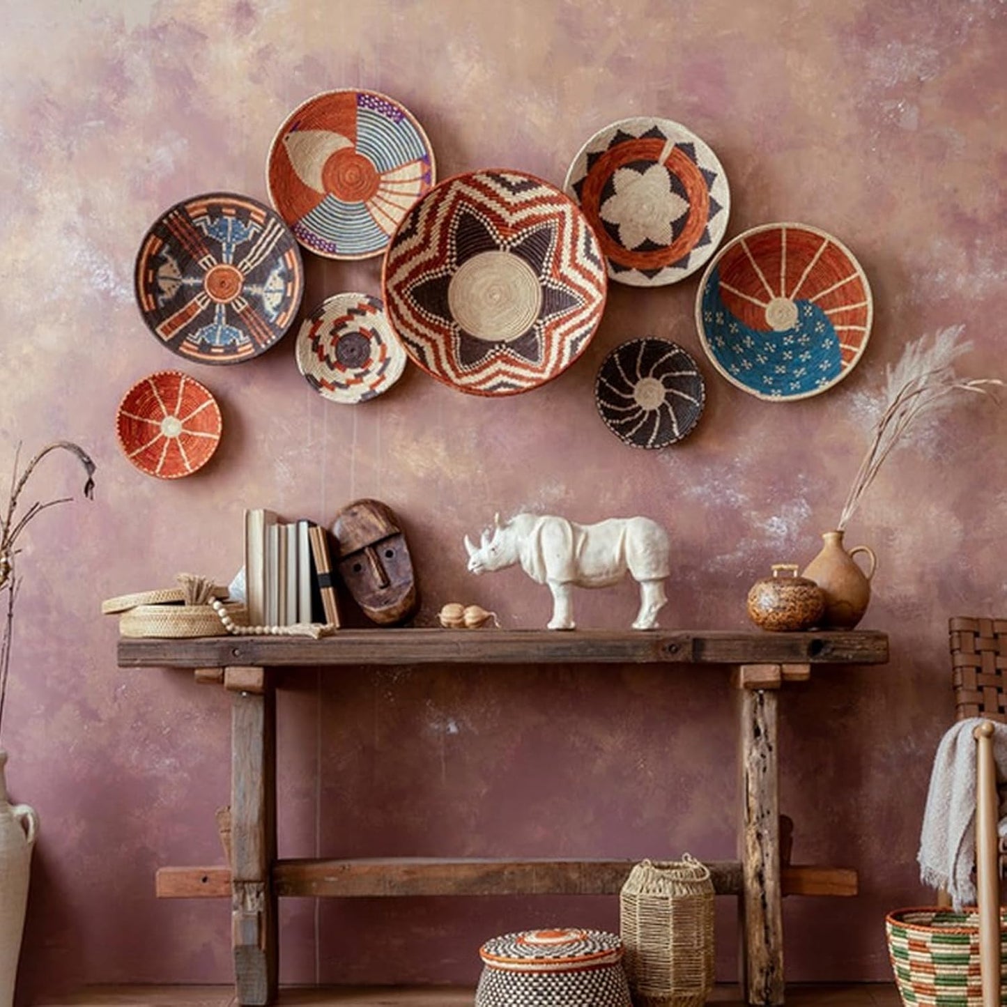 54 PCS Plate Hangers for The Wall, 0.8 Inch Mini Adhesive Vertical Plate Holders, Invisible Plate Hanger, Wall Hanging Hooks for Decorative Plates Pictures (Large Square)