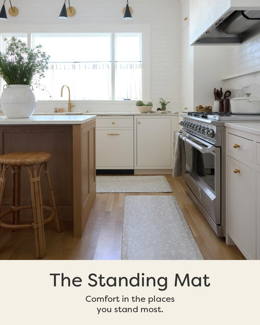 House of Noa Nama Standing Mat – Anti-Fatigue Cushioned Kitchen Mats for Floor | Ergonomic Bounce-Back Foam Kitchen Mats | Anti-Fatigue Mats for Kitchen & Standing | Fawn Shea | 22"x72"