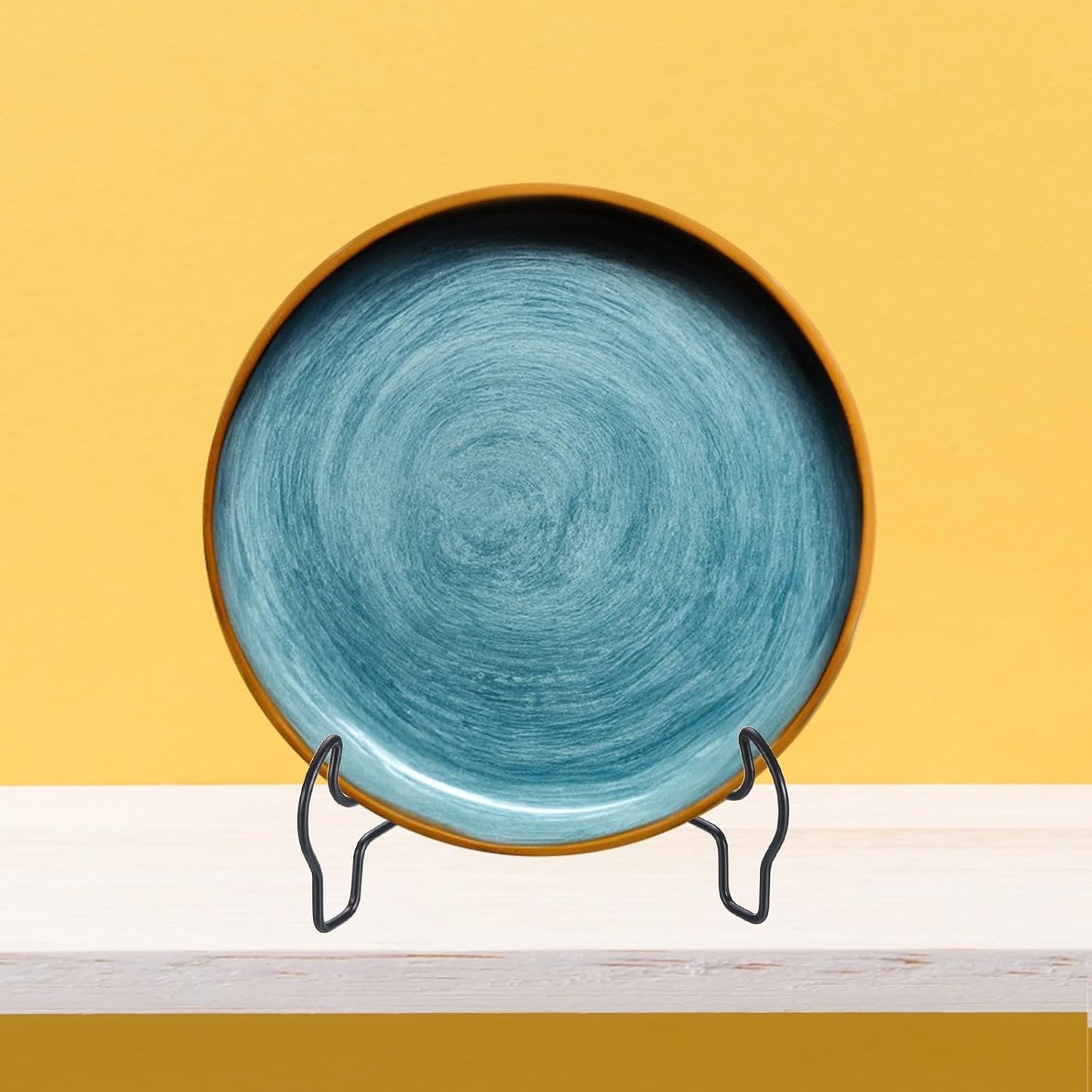 uxcell 8 Inch Plate Stand for Display, Iron Decorative Plate Holders Folding Display Stand Easel for Book Platter Photo Picture Frame Tabletop Art, White